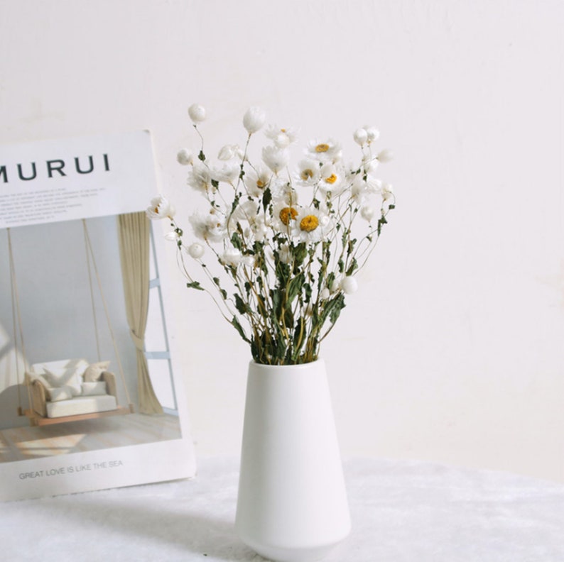 Natural Dried Small Chrysanthemum Flowers, 40-55 cm, for Floral Arrangements and Home Decor