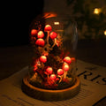 Red Mushroom Lamp with Gradient Orange Yellow Glow, LED Night Light for Bedroom and Home Decor