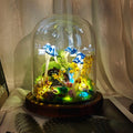 Handmade Mushroom Lamp with Crystals and Dried Flowers LED Night Light Whimsical Room Decor for Bedroom Living Room