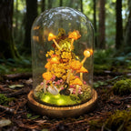 Yellow Mushroom Lamp LED Night Light Handmade 6.3in Height Matte Shade