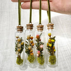 Mushroom Terrarium Glass Christmas Ornament with Real Dried Florals and Mosses