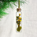 Mushroom Terrarium Glass Christmas Ornament with Real Dried Florals and Mosses