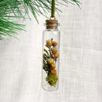 Mushroom Terrarium Glass Christmas Ornament with Real Dried Florals and Mosses