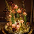 Mushroom Glass Dome Lamp – Handcrafted Forest Night Light, Pink, Small (3.94 x 3.94 x 6.3 in)