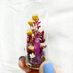 Crystal Terrarium Diorama with Dried Florals, Glass & Cork Jar, Desk Decor, 1.75" and 2.75" Sizes