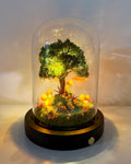 Autumn Fairy Tale Mushroom Lamp – Woodland Night Light with Acrylic or Glass Dome, USB or Battery Power, 6.69 Inch